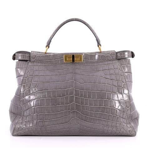 fendi grey peekaboo|fendi peekaboo crocodile.